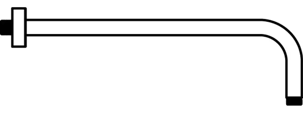 Wandanschluss aus verchromtem Material mit einer gebogenen Form, hergestellt von Ideal Standard. Der Anschluss ist für die Wandmontage konzipiert.